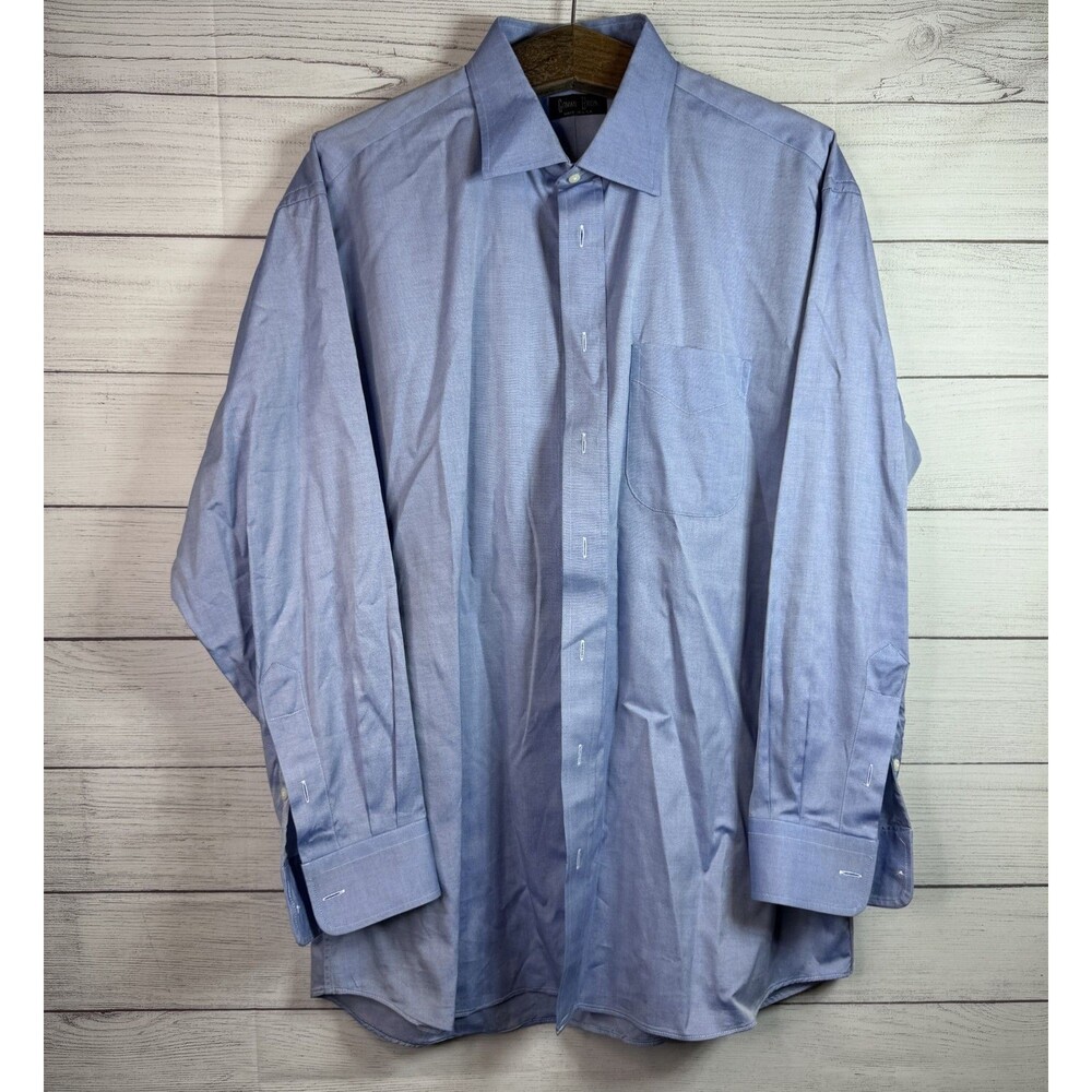 Vintage Gitman Bros Shirt Mens XL 17-33 Blue Pinpoint Oxford Button Made In USA